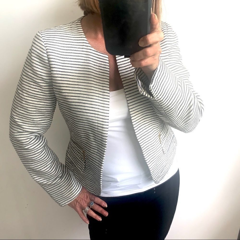 Katherine Barclay Montreal Pinstripe Open Jacket